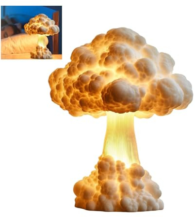 Generisch 3D Pilz Cloud Explosion Skulptur, Pilzwolken-Skulptur, Atombomben-Explosions-Statue, Handgefertigte Harz Figur, Atombombe Blast Deko Statue für Schreibtisch und Schlafzimmer (1)