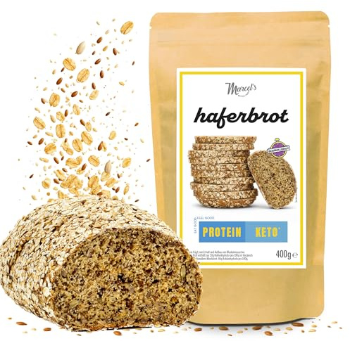 Marcel's Haferbrot – Brotbackmischung für mildes Sonnenblumenbrot (400g - für 1 Brot) | 50% weniger Kohlenhydrate | Keto, veganes Schnellbackbrot | Bleibt 10 Tage frisch – Ofenfertig in 1 Minute