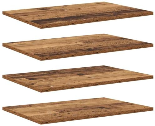 vidaXL Bookshelf Board 4 pcs Brown 60 x 40 x 1.5 cm Engineered wood, Living Room, Modern Bookshelf, Decorative Storage Solutions, Minimalist Design, Space Saver Shelf, Versatile Bookcase