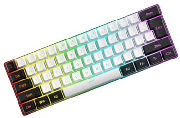 Tastiera meccanica da gaming LED Backlit Keycap Tastiera 61 Tasti Cavo Computer Tastiere Per Computer Laptop PC Ufficio Lavoro Silenzioso Digitazione Portatile Ufficio