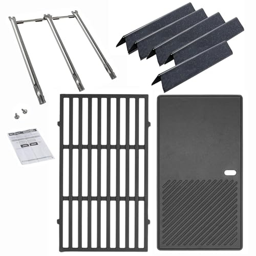 WELL GRILL Ersatzteile für Weber Spirit I & II E/S 310 320 330 Serie, 7636 Flavorizer Bars & 69787 Edelstahl Brenner & 44.5cm Grillrost und Grillplatte für Weber Spirit 2 Gasgrill