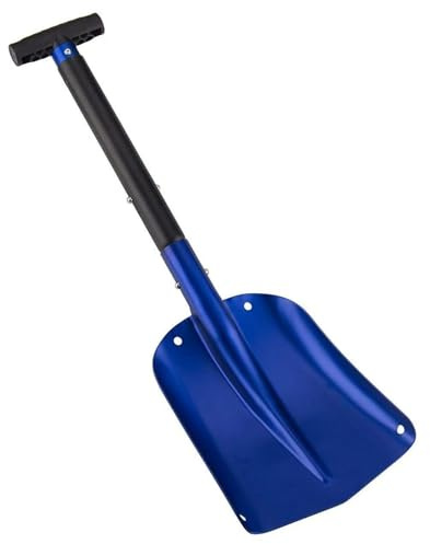 Matte Blue Aluminum 3-Piece Collapsible Snow Shovel Lightweight Portable Emergency Shovel for Car Camping