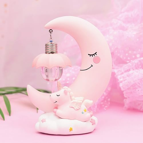 VBESTLIFE Harz-Mond-Nachtlicht, Bezaubernde LED-Nachtlampe für Baby-Schlafzimmer, Wohnzimmer-Dekoration