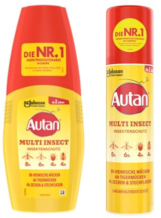 Autan Multi Insect Spray, Multi-Insektenschutz vor Mücken,Travel Essentials (1 x 100 ml) + Autan Multi Insect Pumpspray, Multi-Insektenschutz vor Mücken, Travel Essentials (1 x 100 ml)