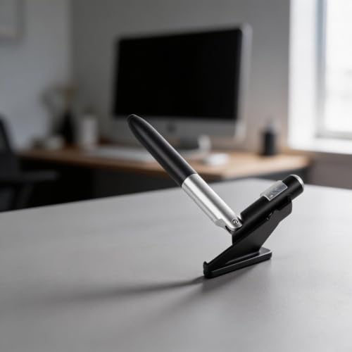 LED Kapazitiver Kugelschreiber 6 Pack, 4 in 1 Multifunktional mit Licht, Stylus und Faltbarer Telefonhalter für Büro Schule Gebrauch