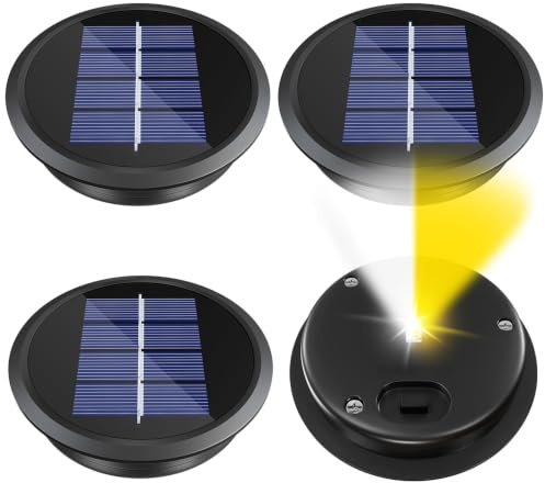 4 Stück 8.5 cm Solarleuchten Ersatz Top, Solarpanel Ersatz für Außenlichten | Ersatz Solarmodul Deckel für Solarlampen,Wasserdichte Led Ersatzteile für Gartenleuchten, Garten Deko, DIY Außenlaternen