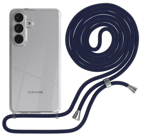 EAZY CASE Handykette kompatibel mit Galaxy S26 Plus Handyhülle mit Umhängeband, Handykordel mit Schutzhülle, Silikonhülle, Hülle mit Band, Stylische Kette für Smartphones, Navy Blau