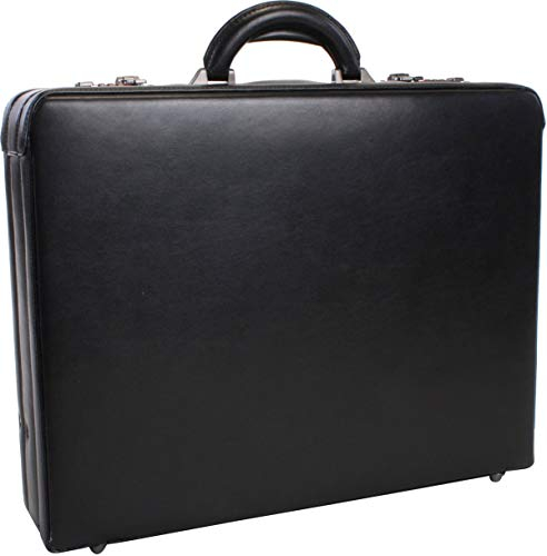 Bowatex Leder Aktenkoffer 45 cm groß Erweiterbar bis 20 Li Schwarz D & N