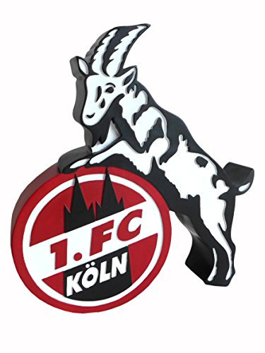 Großes Fanlogo 1. FC Köln 35 cm Geißbock Polyresin Haus und Garten Aufsteller