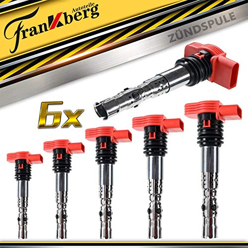 Frankberg 6x Zündspule Zündmodul Kompatibel mit A4 8E2 2.0L 3.0L 2000-2004 A4 8EC 3.0L 2004-2006 A4 Avant 8E5 2.0L 3.0L 2001-2004 A4 Cabriolet A6 A8 A6 Avant Replace# 06C905115E