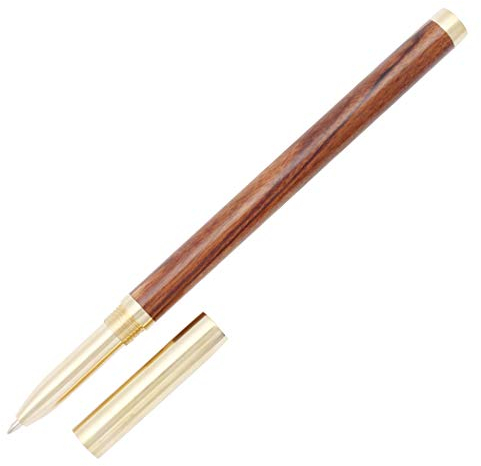 Gullor Einfallsreichtum Handgefertigten Holz Rollerball, Messingkappe, Unterschrift Roller Schwarz Tinte Für Office-Geschäf, Braun