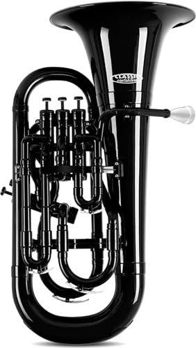 Classic Cantabile MardiBrass Kunststoff Bb-Euphonium - 4 Aluminium-Ventile - nur 2,2 kg leicht - inkl. Mundstück und Gigbag - schwarz