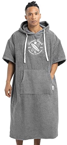 HOMELEVEL Badeponcho Unisex - Surf Poncho aus 100% Baumwolle - Handtuch für Erwachsene - Bademantel für Damen und Herren - Badetuch mit Kapuze