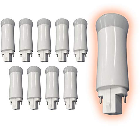 GoodBulb 13 Watt Replacement Vertical LED Plug-in Light Bulbs, Commercial 9 Watt Type A 2 Pin G24D Base 3000K Warm White, High Output 900 Lumens, 120° Beam LED PL Light Bulbs, 10 Pack