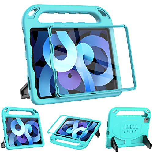 Surom Funda para niños con protector de pantalla integrado para iPad Air de 5ª generación 2022/iPad Air de 4ª generación 2020, iPad Air 5/4 de 10.9 pulgadas, funda con soporte a prueba de golpes para