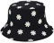 Umeepar Fischerhut Sonnenhut 2 in 1 Wendbares Sommerhut Hut for Damen Herren， Kleine Blumen Schwarz