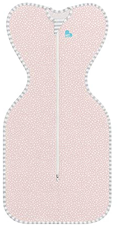 Love To Dream Swaddle Up™ Pucksack aus Bambus, mittelgroß, 6,5–8 kg, rosa Punkt, guter Sitz, 1,0 Tog, für mittlere Temperaturen (20–24 °C), maschinenwaschbar und doppelter Reißverschluss