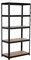 KITHOME - Estantería Metálica Almacenaje de Acero en Negro y 5 Baldas de MDF, 150x75x30cm