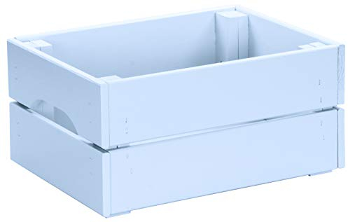 LAUBLUST Kiste aus 100% Massivholz in Größe M - Kiefer Blau ca. 31 x 23 x 15 cm - Holzkiste zur Aufbewahrung und Dekoration - FSC®