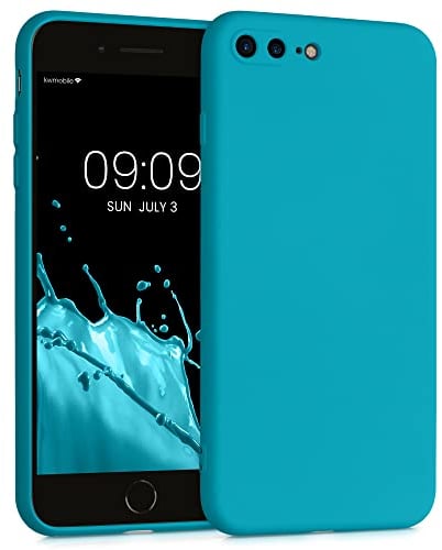 kwmobile Housse Compatible avec Apple iPhone 7 Plus/iPhone 8 Plus Coque - Housse de téléphone Souple et Fine en TPU Silicone - Bleu Indien