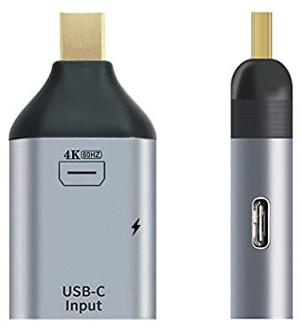 cablecc Adaptateur d'alimentation USB-C Type C Femelle vers Mini Displayport DP Sink HDTV & PD 4K 60Hz 1080p pour téléphone et Ordinateur Portable