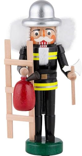 DREGENO Seiffen Nussknacker Feuerwehrmann - 13,5 cm