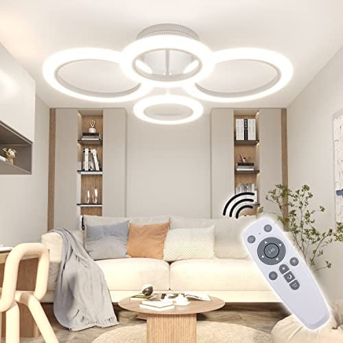 RUYI Lampara Techo 48W, Plafon LED Techo con Infinito Ajuste de Temperatura de Color 2800-7000K y Control Remoto, Ideal para Lampara LED Techo, Lampara Techo Dormitorio, Cocina y Comedor