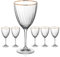 DIAMANTE Wine Glasses - ‘Mirage Gold’- Hand Cut Crystal Set of 6 Optic Effect Wine Glasses - Rim Painted with Real Gold