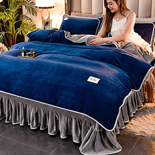 MAHPKYZ BettwäSche 135x200 Weihnachten,Winter-Flanell-Bettbezug, 4 StüCk, Weiche, Warme, Korallenrote Fleece-Decke, HäLt Warmes Bett, BettbezüGe, BettwäSche, Kinder Und Erwachsene,C,1