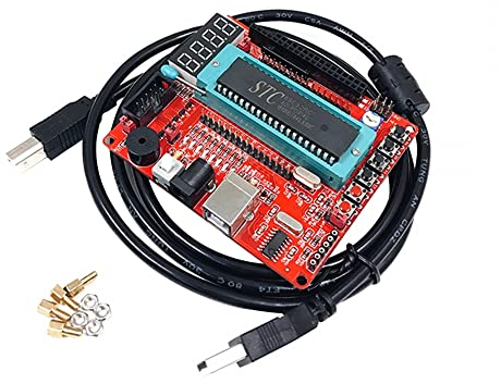 51 Microcontroller Development Board, STC89C52 Entwicklungsplatine, C51 USB Programmierbar 8051 MCU Controller System Board mit USB Kabel