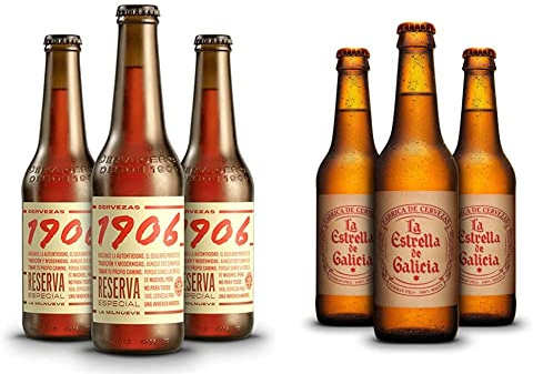 Cervezas 1906 Reserva Especial – Pack de 12 botellas de 50 cl – Bebida alcohólica 6,5% Cerveza en botella + La Estrella de Galicia Cerveza - Pack de 24 botellas x 330 ml
