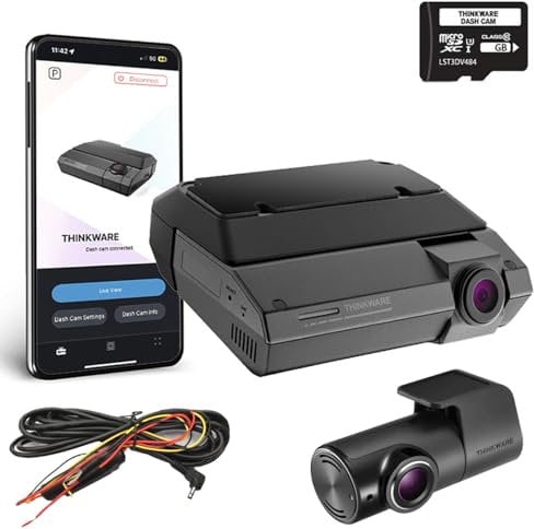 Thinkware F790 Detachable Dash Cam - Full HD 1080p Front & Rear Car Dash Camera with Built-in GPS & WiFi, Super Night Vision & Hardwire Lead For Parking Mode - Includes 32GB SD Card - Android/iOS App