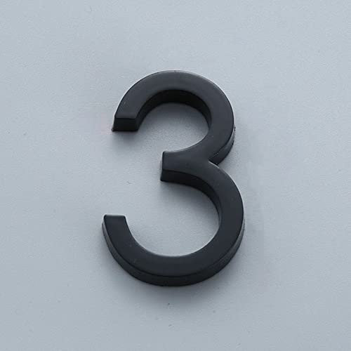 NúMeros Placa Casa Autoadhesivos 3D 0-9 6cm Negro ABS Galvanizado NúMero 3M Pegatinas para Puerta Apartamento Placas SeñAles DireccióN Digital BuzóN Calle Hotel Interior Exterior (3)