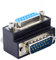 System-S DB15 Adapter DSUB 15 Pin Stecker zu Buchse 90° Winkel Schraube Kabel in Schwarz