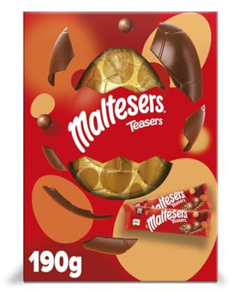 Maltesers Milk Chocolate Easter Egg & 2 x 35g Maltesers Teasers chocolate bars, 190g, Perfect for Easter Egg Hunt, gift, or treat