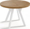 WFL GROUP Designer Runder Ausziehbarer Esstisch - Loft-Stil, Industriell, Platzsparend - Weiße Beine - 100 bis 200cm - für 6-8 Personen - Hergestellt in EU - Eiche Lancelot - 200 cm