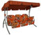 Angerer Freizeitmöbel GmbH Hollywoodschaukel Ibiza - Gartenschaukel Made in Germany - Schaukel zum Sitzen, Liegen und Entspannen - inklusive Bett-Funktion - einfache Montage (Orange-Braun Gemustert)