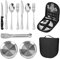 Juego de Cubiertos de Camping, Juego de Vajilla Portátil de Acero Inoxidable para 2 Personas, Cubiertos Viaje para Camping y Picnic, Kit Platos para Camping, Picnic, Viajes, Senderismo
