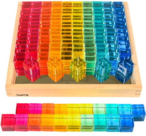 TickiT 73548 Gem Cube Spiegeltablett, M, Mehrere Farben, Einschließlich Blau, Rot und Grün