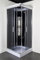 Cabine de douche complète Trend 2 noire – 90 x 90 x 215 cm – Avec radio, Bluetooth et haut-parleur, verre de sécurité, douche complète, avec receveur de douche, cabine de douche complète
