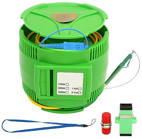 Ailao OTDR-Startkabelbox, Tragbares OTDR-Glasfaser-Startkabel SCUPC LCAPC Stecker Singlemode-Glasfasertest-Verlängerungskabel (300M)