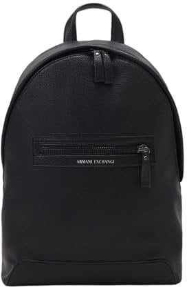 Armani Exchange Herren Backpack with Small Logo Rucksack, Schwarz, Einheitsgröße