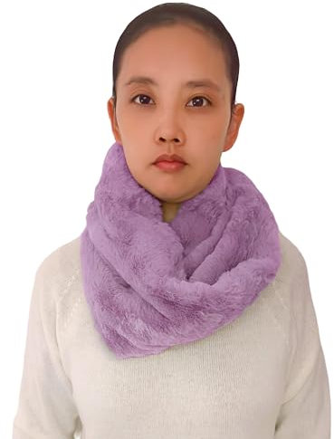 Lina & Lily Winter Loop Schal Snood Damen aus Kunstpelz (Lavendel)