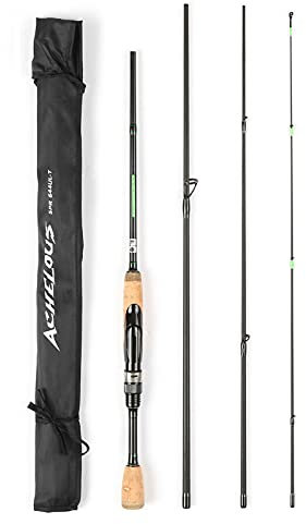 YIWENG Canna da pesca da viaggio portatile Canna da pesca leggera in fibra di carbonio 4 pezzi,Canna da pesca da viaggio