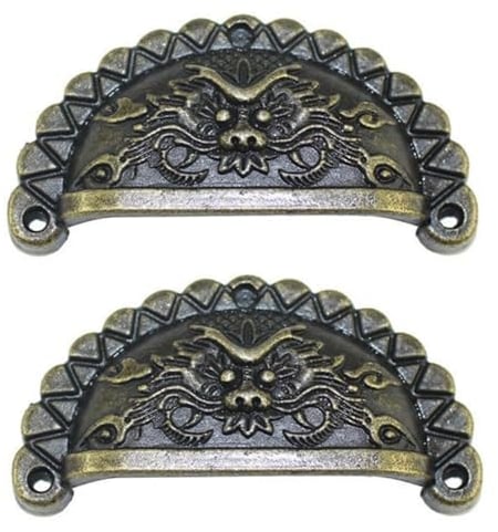Angoily Elegante Halbrunde Drachen-vintage-schubladengriffe Kupfer-schrankgriffe Für Die Dekoration