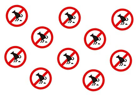 10 Sheets Clean up Dog Sign No Pet Poop Sign Waterproof Sign Sticker Luggage Sticker Dog Poop Message Sign Laotop Sticker Car Window Stickers Dont Poop Sticker Decorate Water Proof