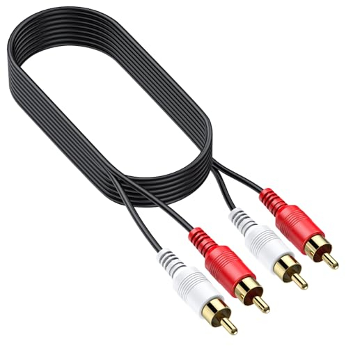 PROZOR Audiokabel Optisch auf Cinch Kabel 1m Stereo-Audiokabel 2 L/R stecker auf 2 L/R stecker 24K vergoldeter Stecker für Fernsehgeräte, Spielkonsolen, Heimkinosysteme, Hi-Fi-Verstärker, Lautsprecher