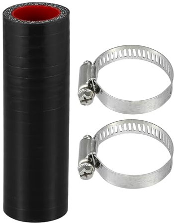 Motoforti 1 Ensemble De Tuyau En Silicone Pour Voiture Noir Rouge 22mm 0,87 Id 100mm 3,94 Longueur 0 Degré Avec Colliers De Serrage Tuyau De refroidissements Universel