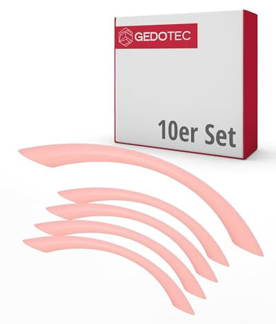 Gedotec Möbelgriffe für Kinderzimmer | Bohrabstand 128 mm | Farbe Pink | 10 Stück | Schubladengriffe Kunststoff | COLOUR | Türgriffe bunt | Möbelgriffe Kinder | Griffe Möbel | Türgriffe Schrank