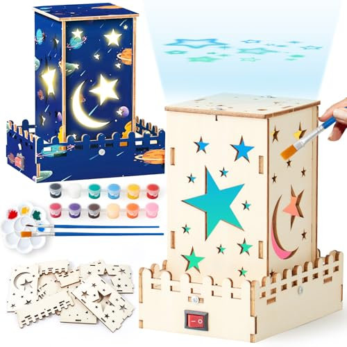 Tacobear Elektronik Bausatz Experimente für Kinder ab 6 Stern-Lampe zum Bemalen Physik Spielzeug 3D Puzzle Holz Modellbausatz Lernspielzeug Kleine Geschenke für Kinder Jungen Mädchen 6 7 8 9 10 11 12+